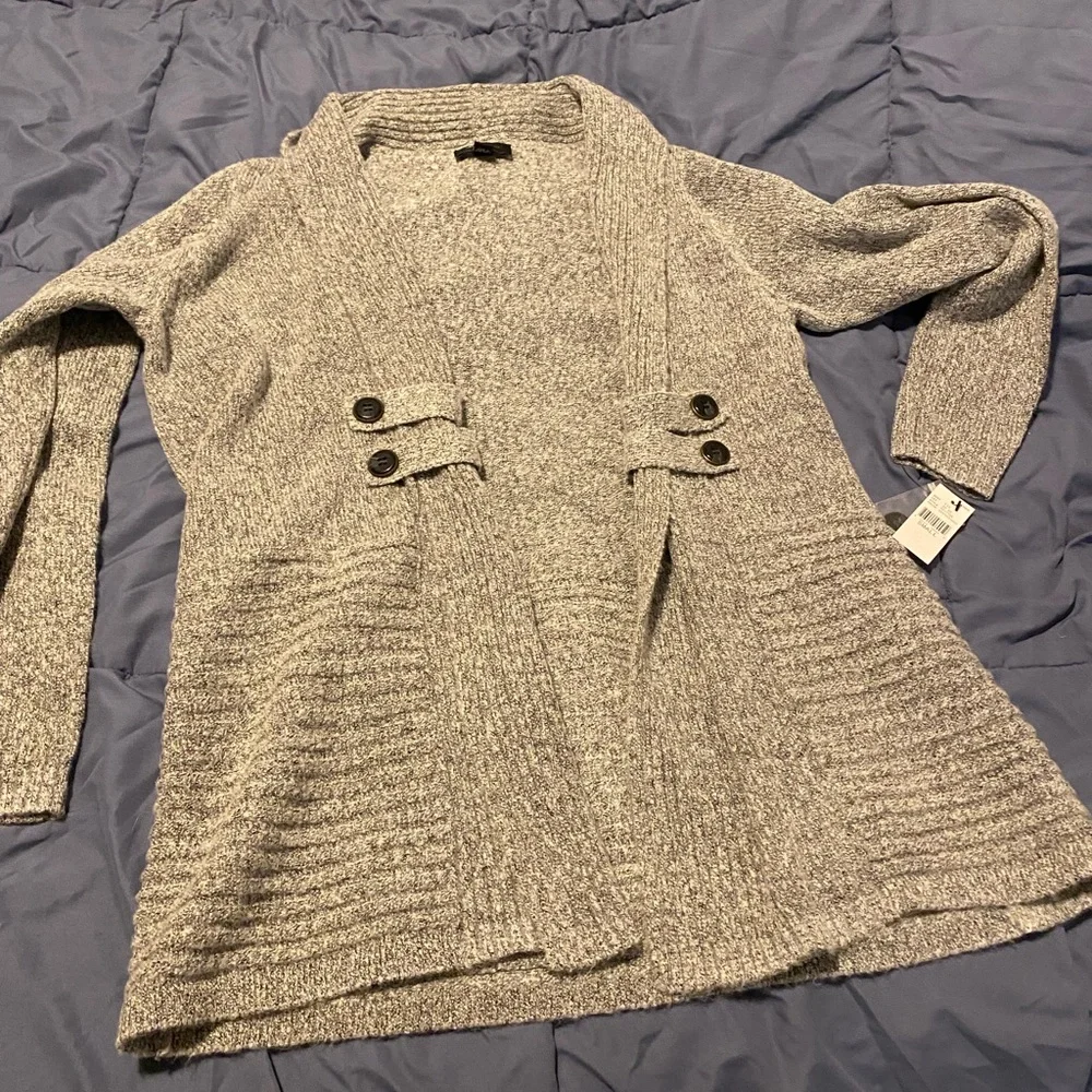 AB‎ Studio Heather Gray Knit Cardigan
